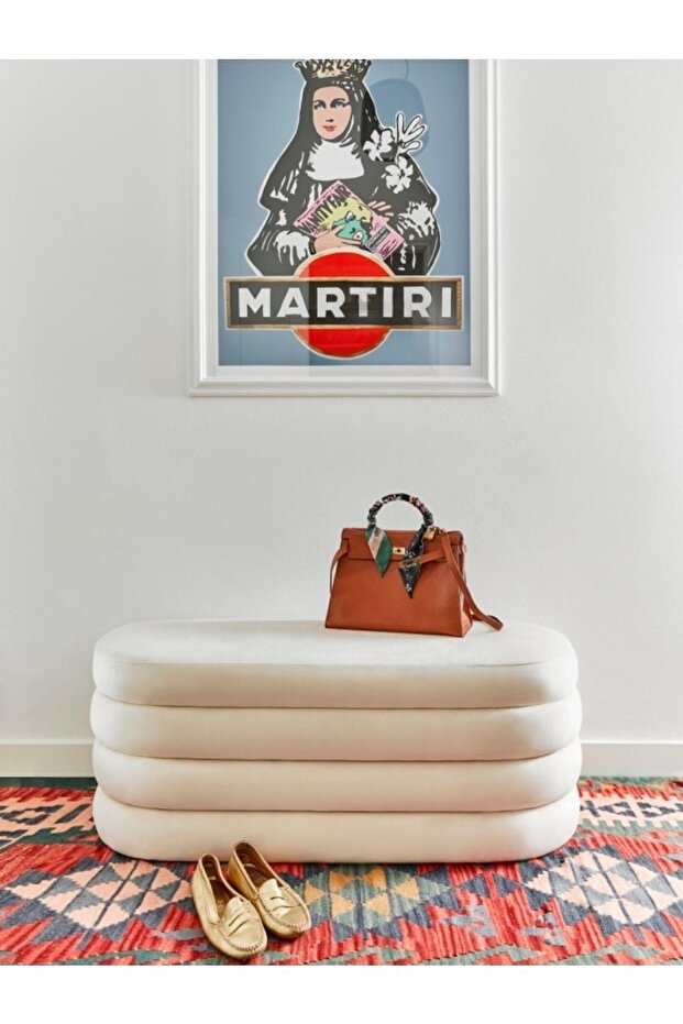 Relax Bench Kadife, Bej - 8