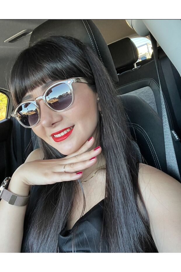 Eva Transparent Framed Smoked Glass Uv400 Unisex Acetate Sunglasses