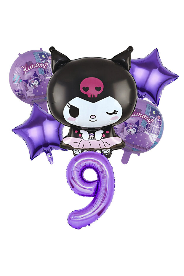 Kuromi Birthday Balloon Set 6 Pieces - Age 6