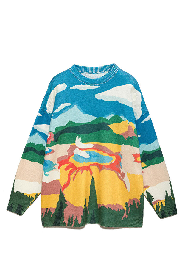 Strickpullover - Gemustert - 1