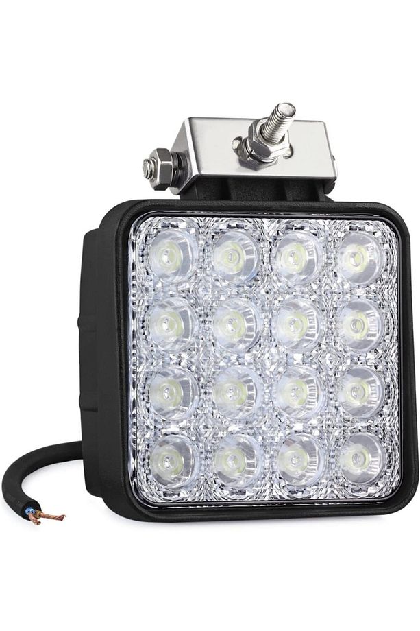 4 Adet 16 Led Off Road Iş Makinesi Kamyon Traktör Projektör Çalışma Ve Sis Lambası 48 Watt - 5
