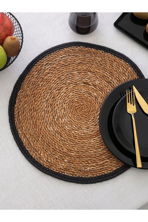 LCW HOME Yuvarlak Renk Bloklu Hasır Amerikan Servis 40x40 Cm - 3