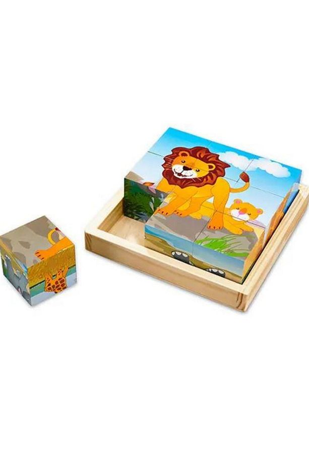 Tek Yapboz 6 Farklı Karakter 9’lu Ahşap Küp Eğitici Puzzle - 5