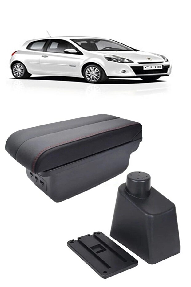 NKT GROUP Renault Clio 3 Clio 4 2007-2016 Delmesiz Vidasız Kol Dayama Kolçak Siyah Dikişli