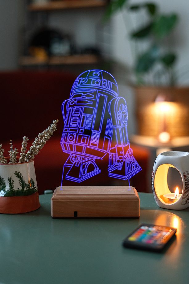 Star Wars R2d2 Droid/Robot 3d 16 Renk Gece Lambası - 6