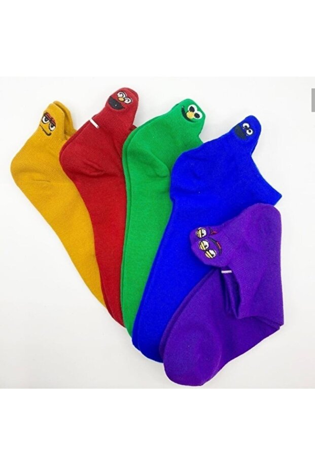 Unisex Emoji Booties Socks 6 Pieces