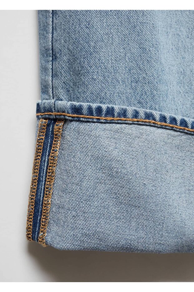 Paçaları kıvrık jean - 5