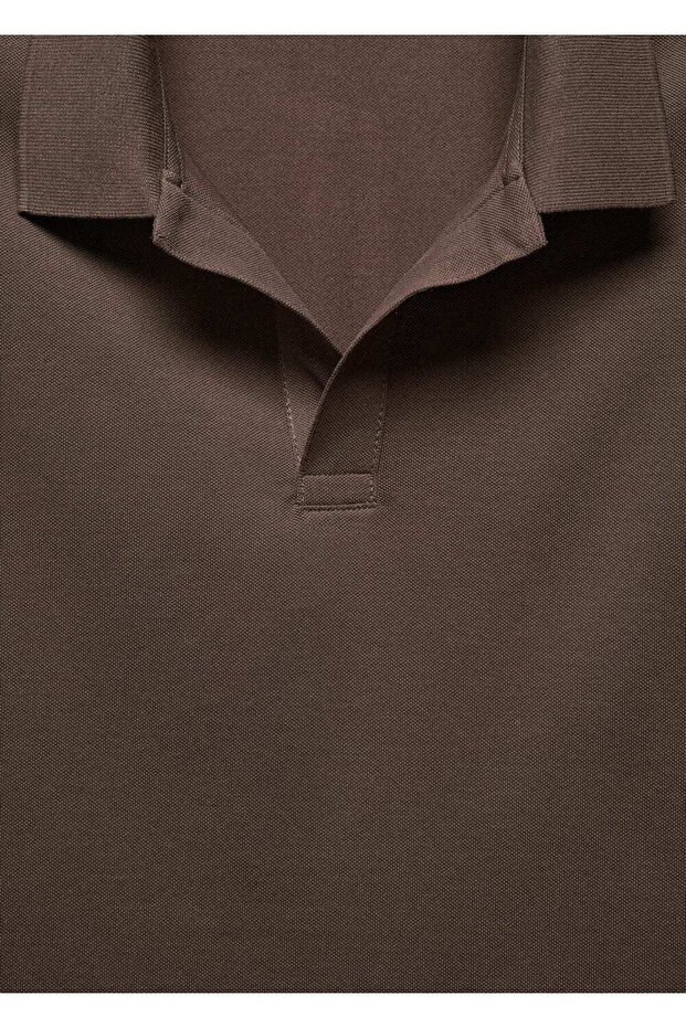 Pamuklu pike polo gömlek - 5