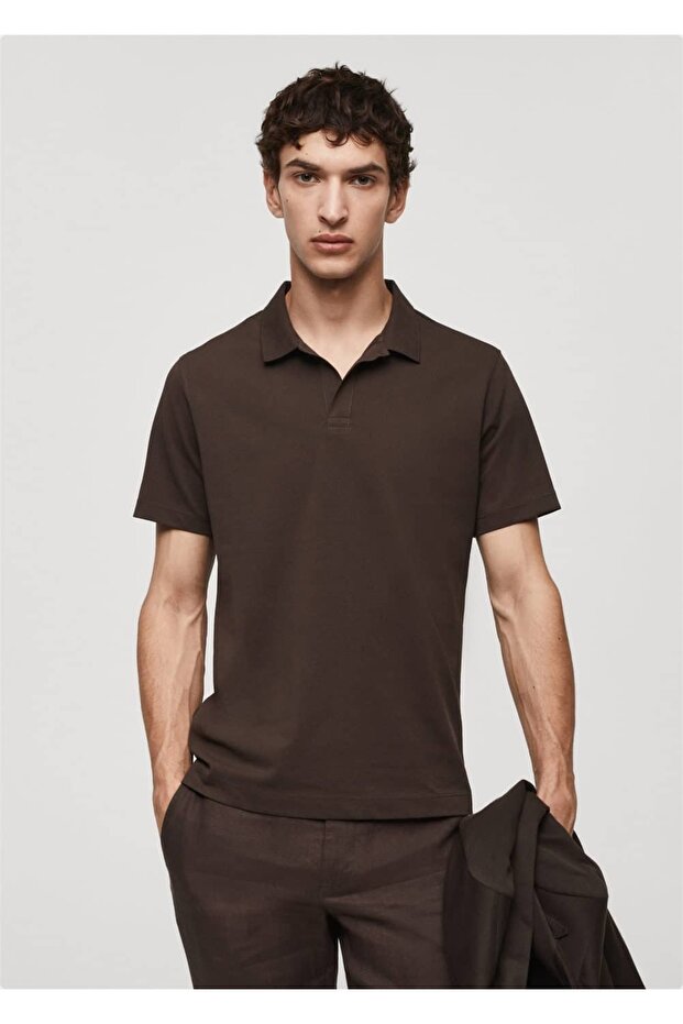 Pamuklu pike polo gömlek - 1