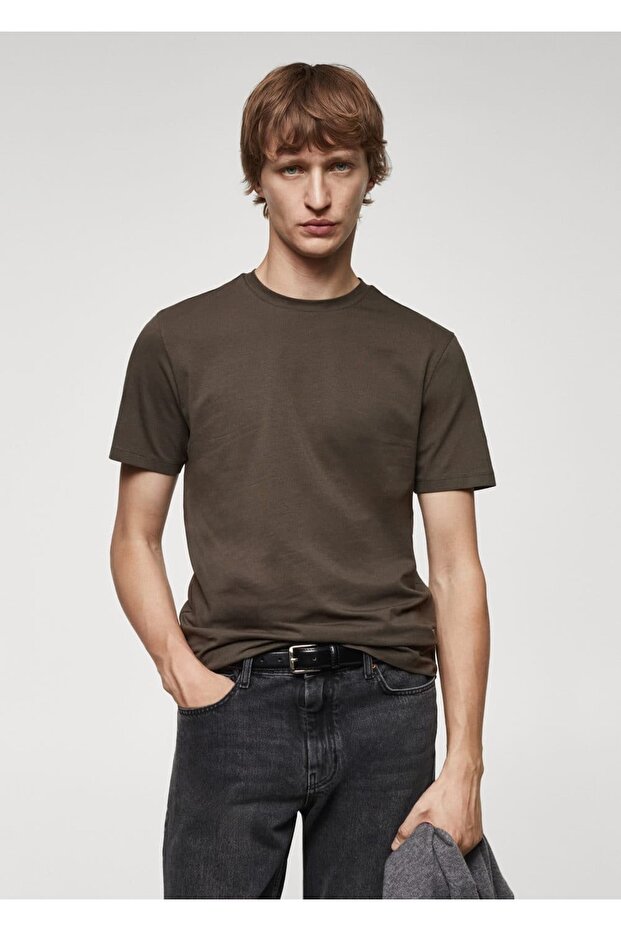 Pamuklu Streç Tişört - 1