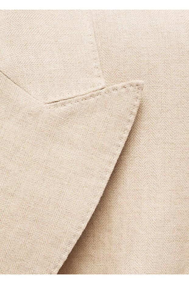 %100 keten kumaş ceket - 6