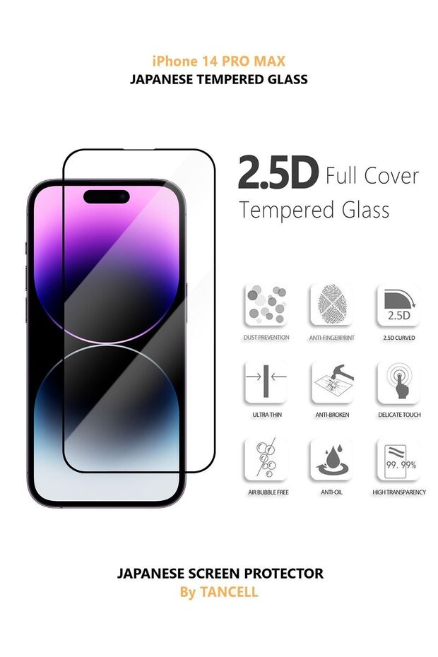 Iphone 14 Pro Max Ekran Koruyucu Tam Kaplayan Japon Kırılmaz Cam (1 Ad) 6.7inc 2.5d 9h - 4