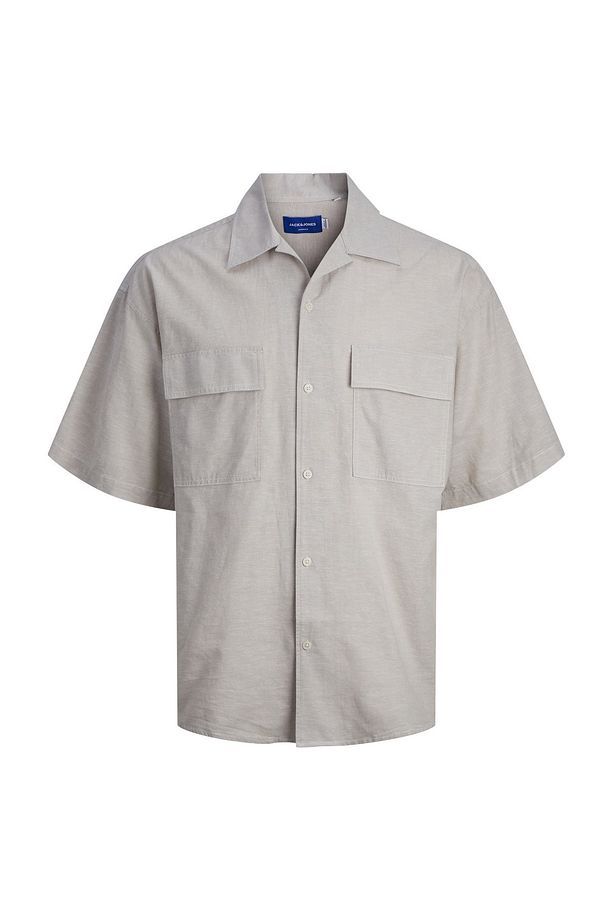 JORSUMMER LINEN BLEND RES Bej Erkek Kısa Kol Gömlek - 1
