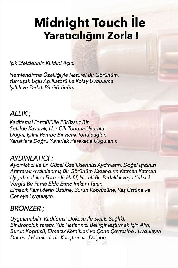 Midnight Touch Yumuşak Sünger Uçlu Set Likit Bronzlaştırıcı & Aydınlatıcı & Allık 12ml X3 - 4