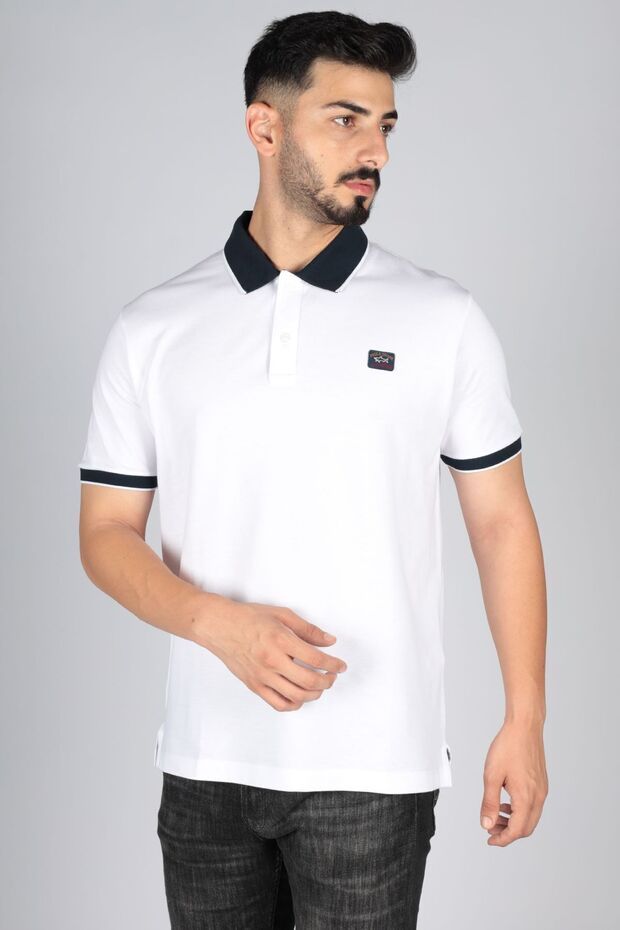 Men's Logo Detailed Regular Fit Short Sleeve White Polo Collar T-Shirt23411283-010