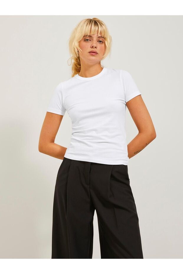 Jxgigi Str Ss Tee Jrs Sn Women's White T-shirt12248921-01