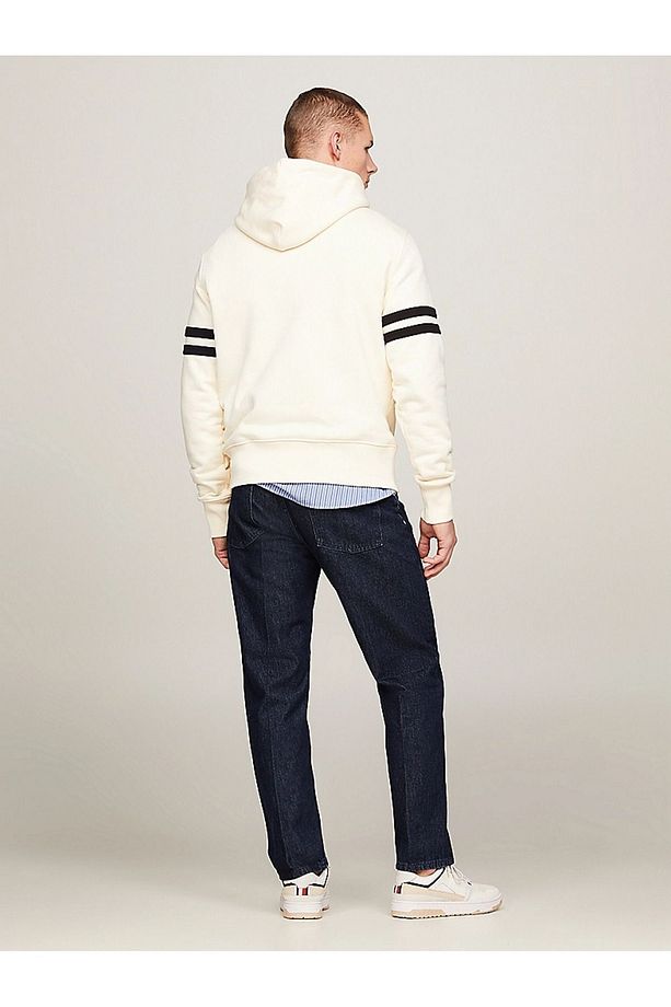 Erkek Marka Logolu Uzun Kollu Rahat Ekru Sweatshirt MW0MW33648-AEF - 4