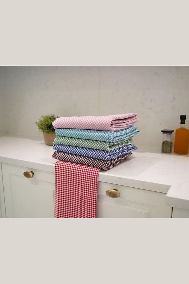 Pötikare Desen Masa Örtüsü, Küçük Kare Desen Sofra Bezi, Kırmızı Piknik Örtüsü 2 Adet 170x170cm - 6