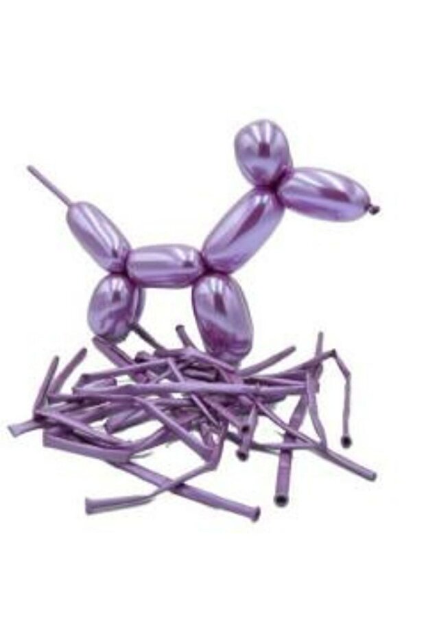 Chrome Purple Color Sausage Balloon 12 Pieces