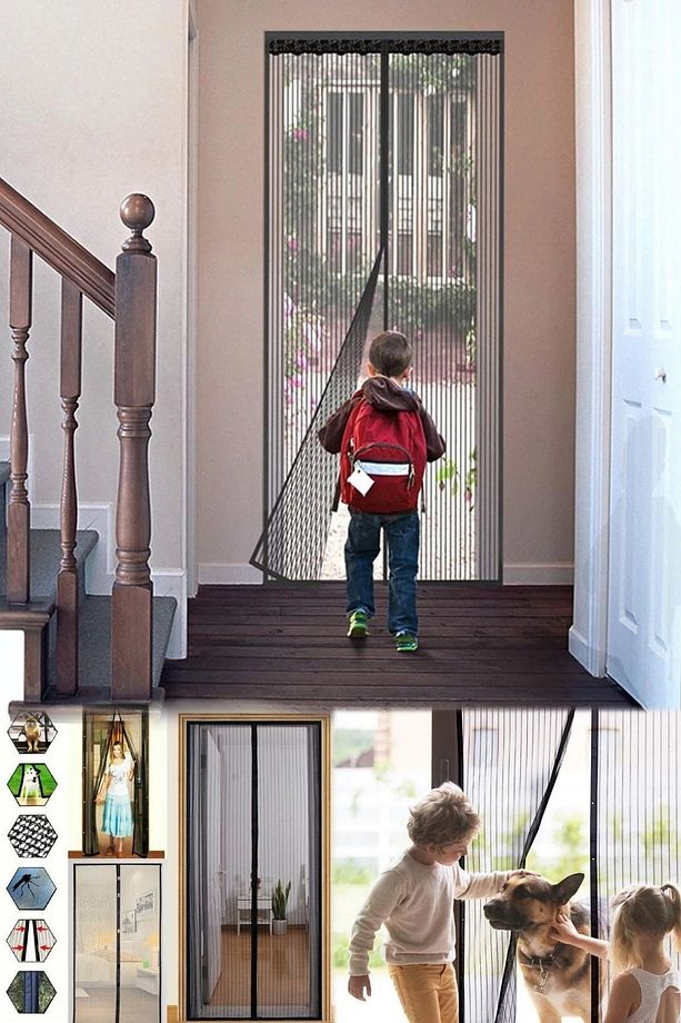 Manyetik Mıknatıslı Kapı Pencere Balkon Tül Sineklik -siyah 90x210 Cm - 8