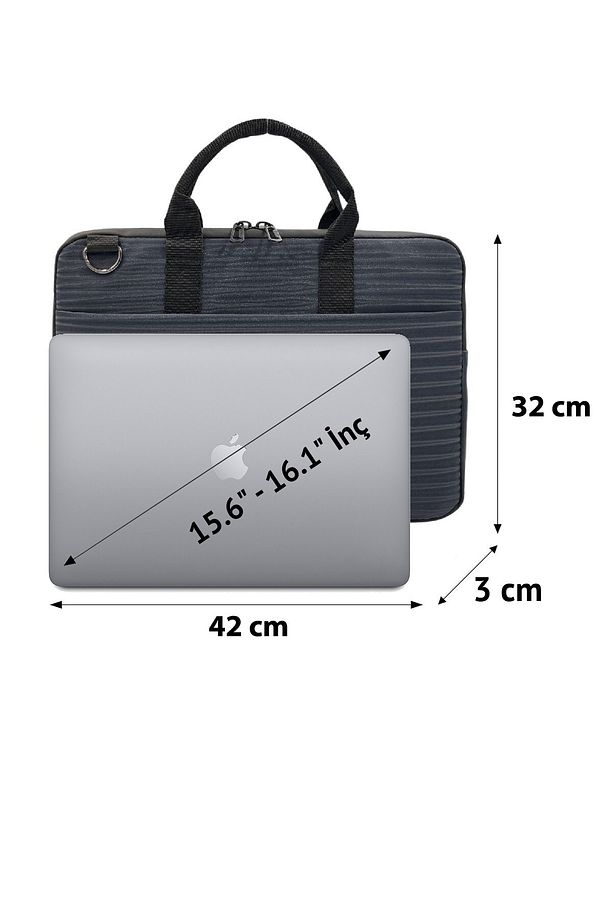 Licht Vegan Deri  13"- 14.1" - 15.6" - 16,1" Evrak Laptop Notebook MacBook Bilgisayar Çantası - 5