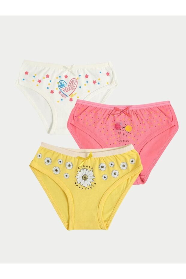 3-Pack Girls' Cotton Happy Mixed Underwear