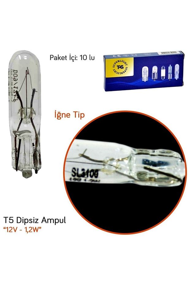 12v T5 Ampul Küçük Dipsiz 1,2w Sl3100 (10 Lu) - 2