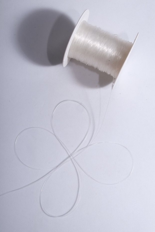 1 mm Transparent Rubber Fishing Line, 50 Meters, Stretchy Elastic Bracelet and Prayer Bead String