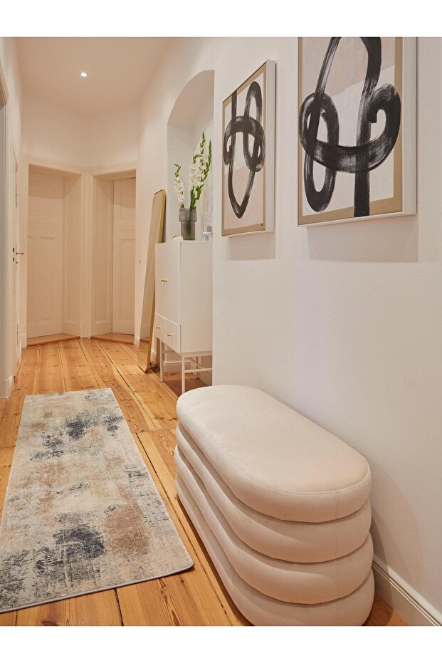 Relax Bench Kadife, Bej - 5