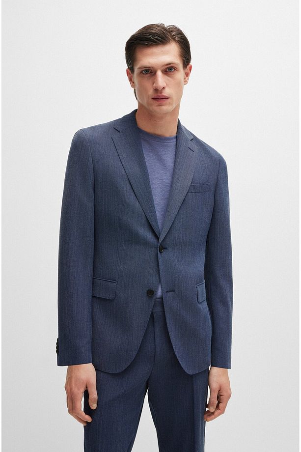 Erkek Slim Fit Düğme Kapamalı Kruvaze Yaka Şık Lacivert Takım Elbise 50521666-404 - 3