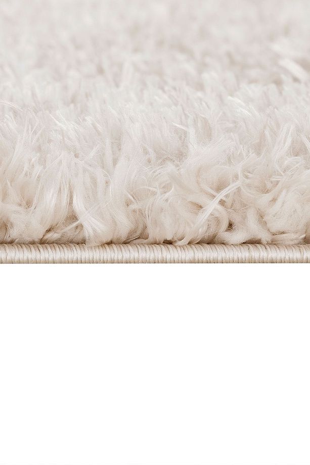 Düz Açık Bej Yumuşak Post- Peluş Shaggy Modern Dokuma Halısı ( Yuvarlak Modeli) - 5