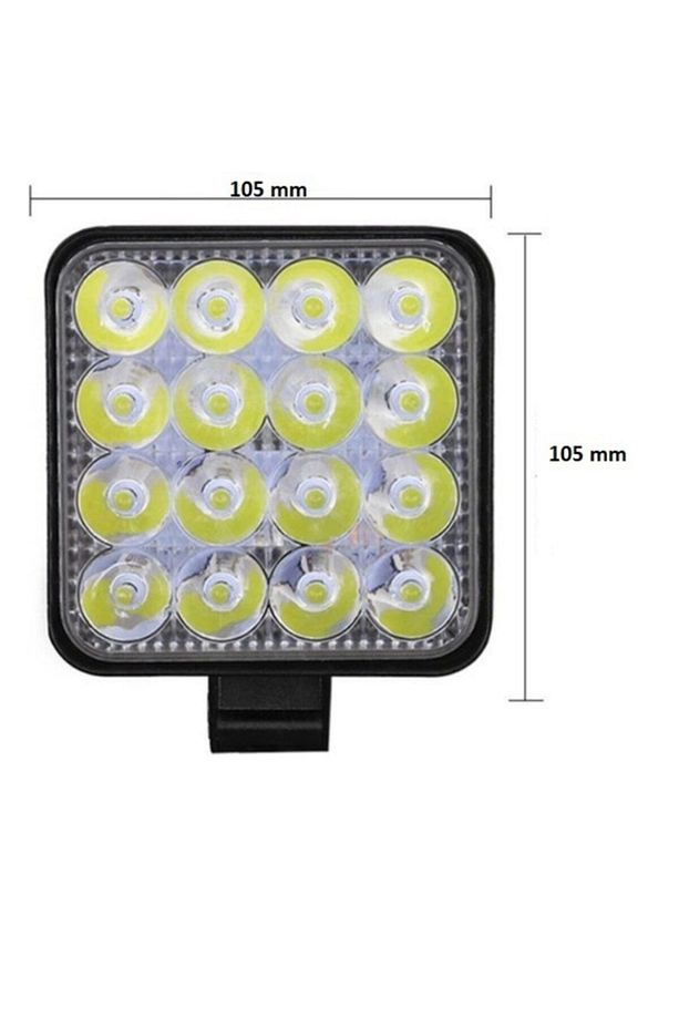 4 Adet 16 Led Off Road Iş Makinesi Kamyon Traktör Projektör Çalışma Ve Sis Lambası 48 Watt - 4