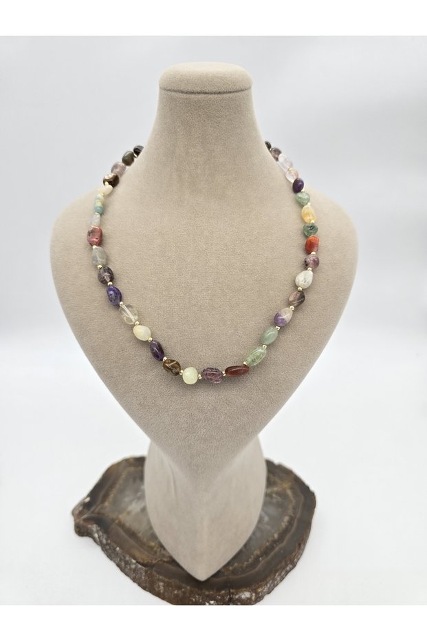 Karma (Chakra) Natural Stone Necklace (Balances Energy, Gives Peace to the Inner)