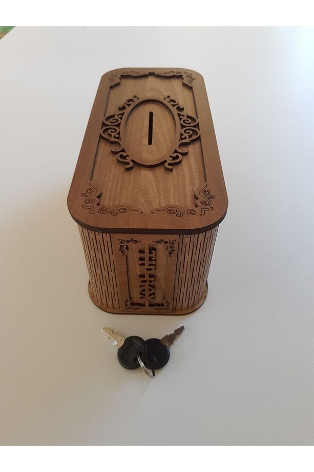 Tip Box Bahşiş Tip Kutusu Ahşap Kumbara Anahtarlı Kilitli Bahşiş Için Kumbara Bahşiş Kutusu - 6