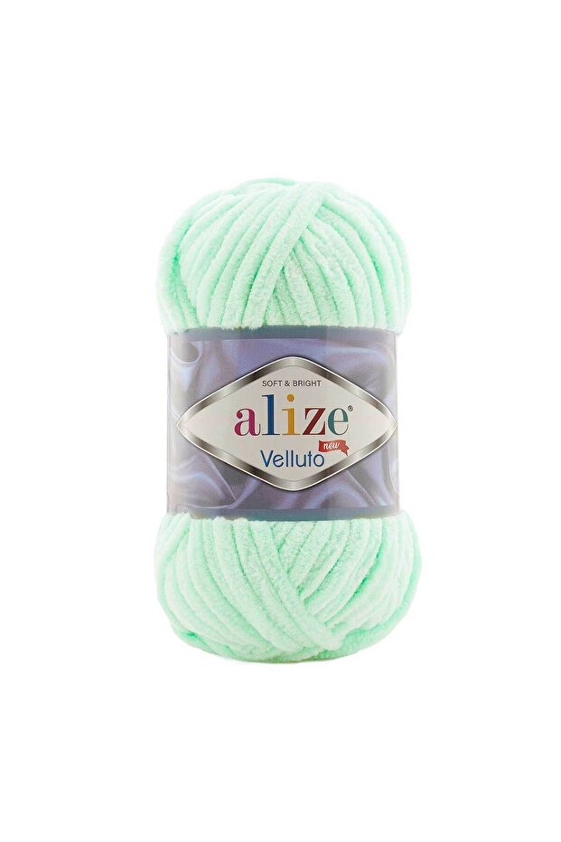 (5 Pieces) Velluto Velvet Hand Knitting Yarn Color: 464 Mint 100 Gr 68 Meters