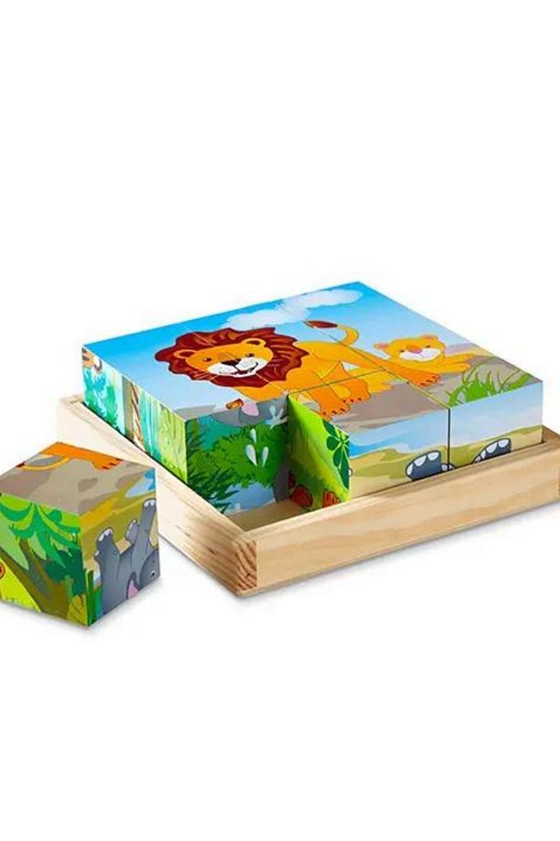 Tek Yapboz 6 Farklı Karakter 9’lu Ahşap Küp Eğitici Puzzle - 4