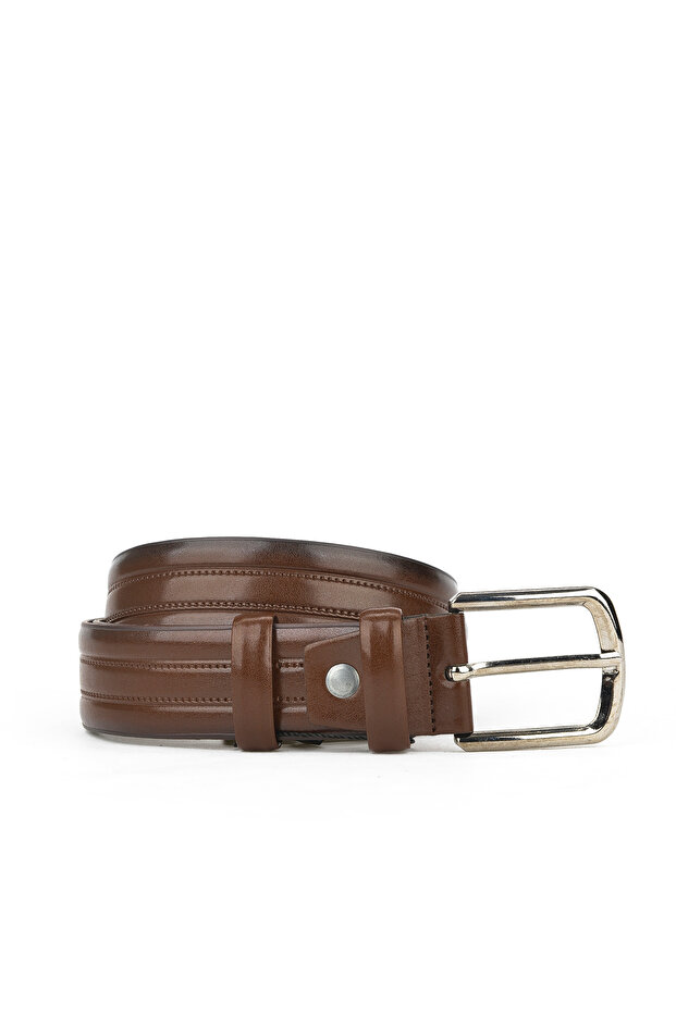, Faux Leather 3.5 cm Men's Belt 141980 Z102 Coffee