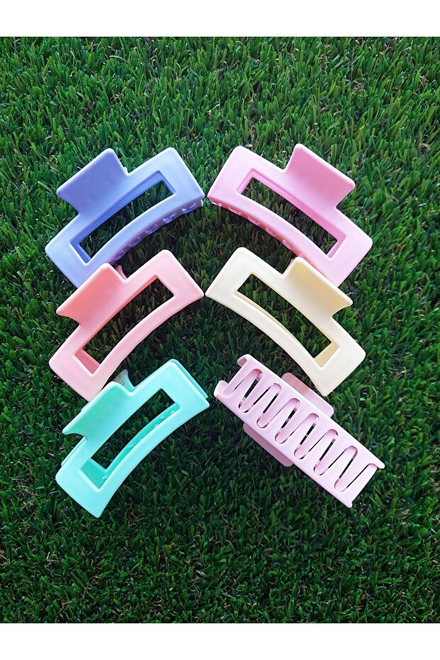 Women's 6-Piece Colorful Rectangular Women's Latch Buckle Set