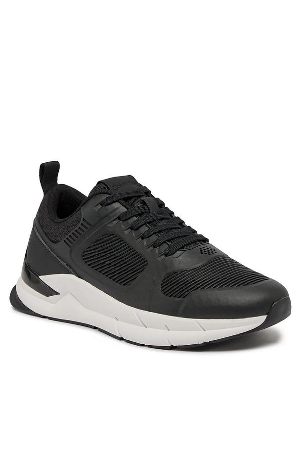 Erkek Marka Logolu Bağcıklı Kaydırmaz Tabanlı Günlük Siyah Sneaker HM0HM01283-BEH - 1