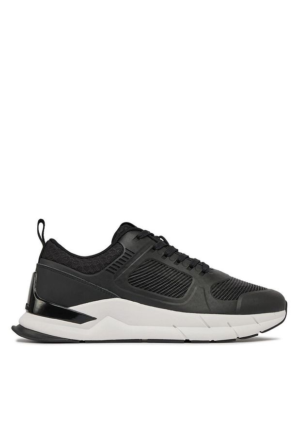 Erkek Marka Logolu Bağcıklı Kaydırmaz Tabanlı Günlük Siyah Sneaker HM0HM01283-BEH - 2