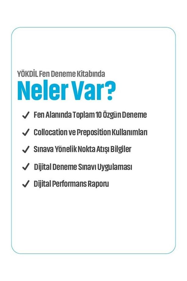 10 Adet Yökdil Fen Denemeleri - Açıklamalı Cevap Anahtarı - Performans Raporlu Uygulama Desteği - 6