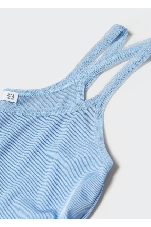 Ribana askılı bluz - 7