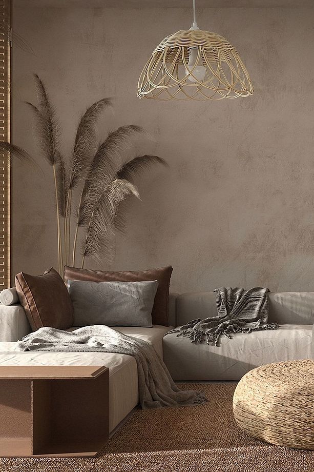 Rattan Bambu Hasır Sarkıt Avize - 3