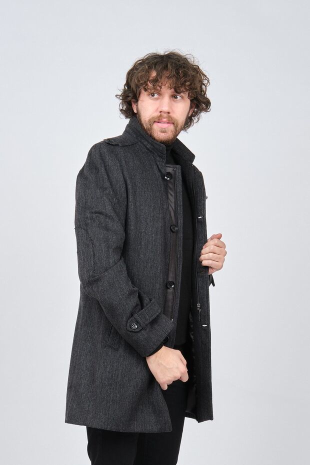 معطف رمادي للرجال - 6