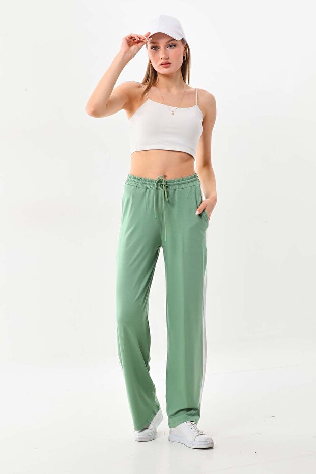 Women's Comfortable Form Trousers with Side Stripe Detail 23415 Çağla
