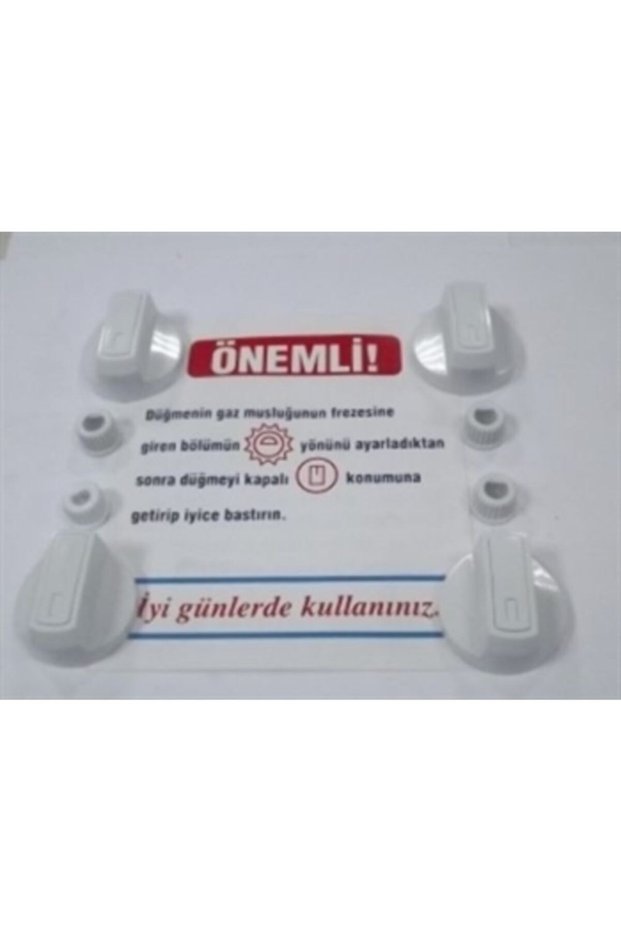 Fırın Düğme Üniversal - 4 Lü - Set - Beyaz