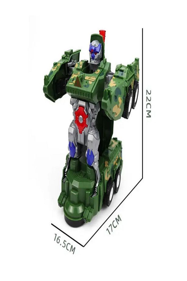 Transformers Robot Olan Tank Sesli Işıklı Çarpıp Dönen Askeri Zırhlı(VİDEOLU) - 3