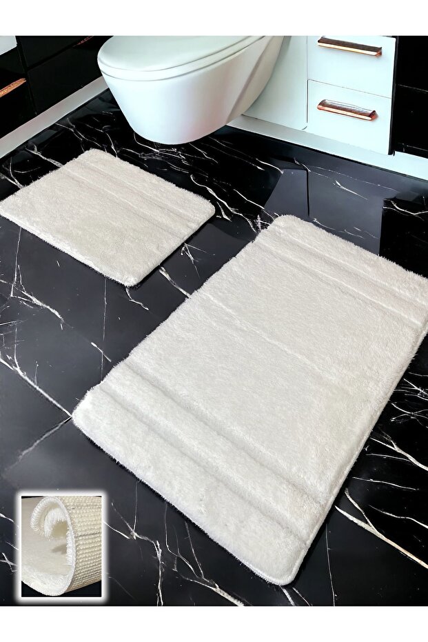 Salzach White 2-Piece Bath Mat (60x100 50x60 cm)