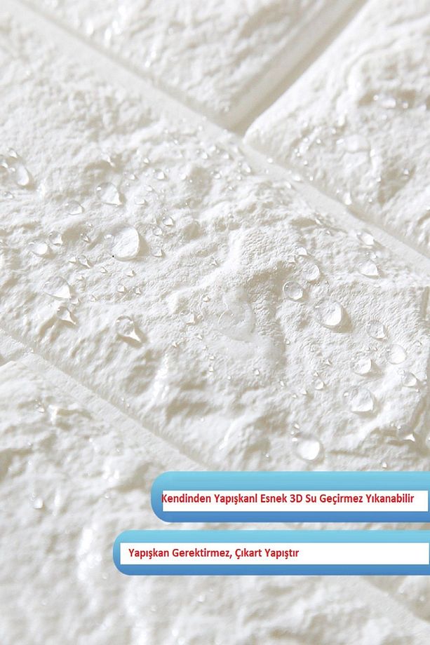 70x7 Cm Duvar Paneli Beyaz 3d Dekoratif Kendinden Yapışkanlı Esnek Duvar Kağıdı Kaplama Köpük - 6