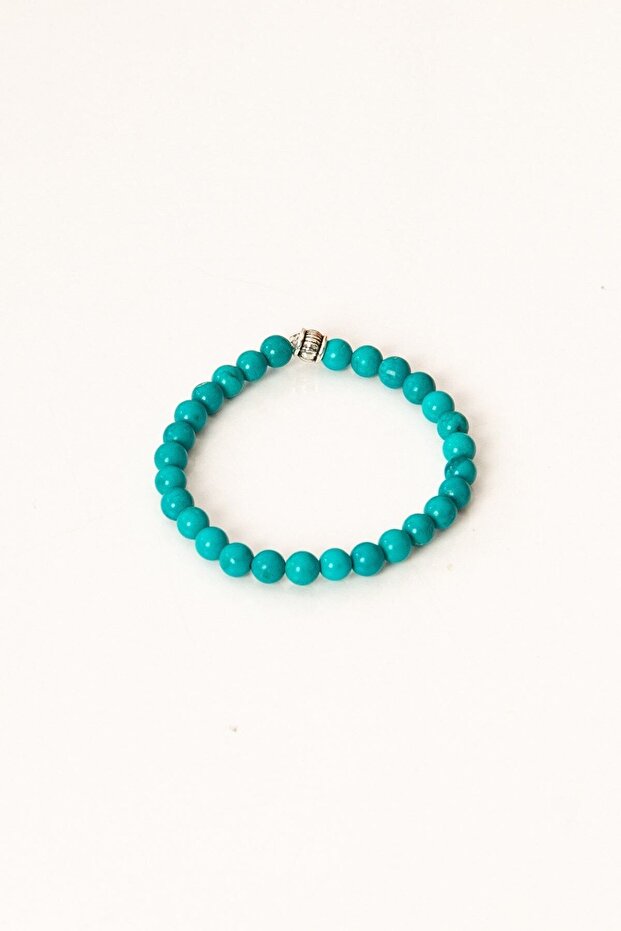 Turquoise Natural Stone Bracelet (6mm Sphere Cut)